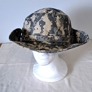 Westend cammo hat cotton green tan snap up wide brim